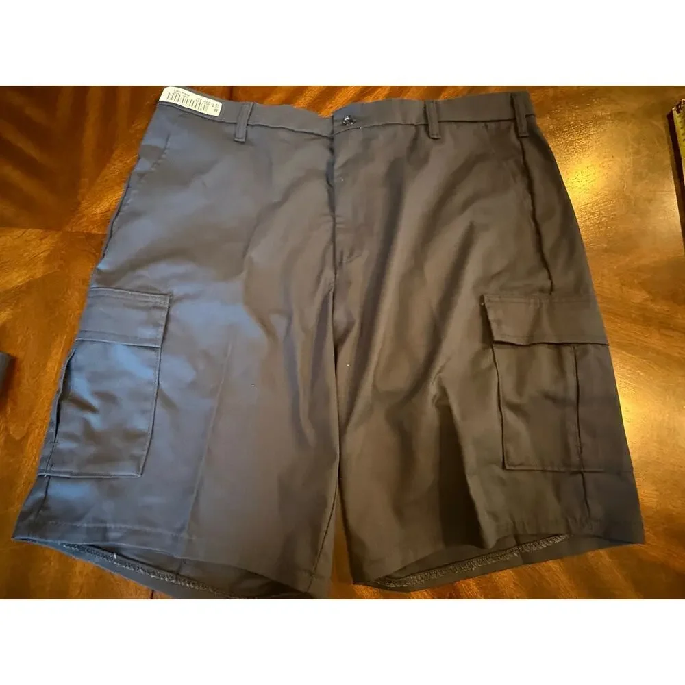 Lot of 2 Aramark Men's Work Cargo Shorts 40R Navy Adjustec Stretch Gorpcore
